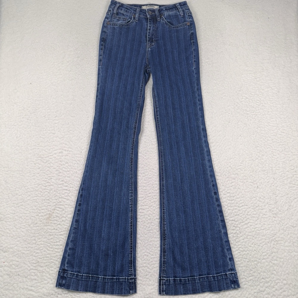 Rock And Roll Denim High Rise Trouser Jeans Women's 25x34 (25x33) Flare Striped‎